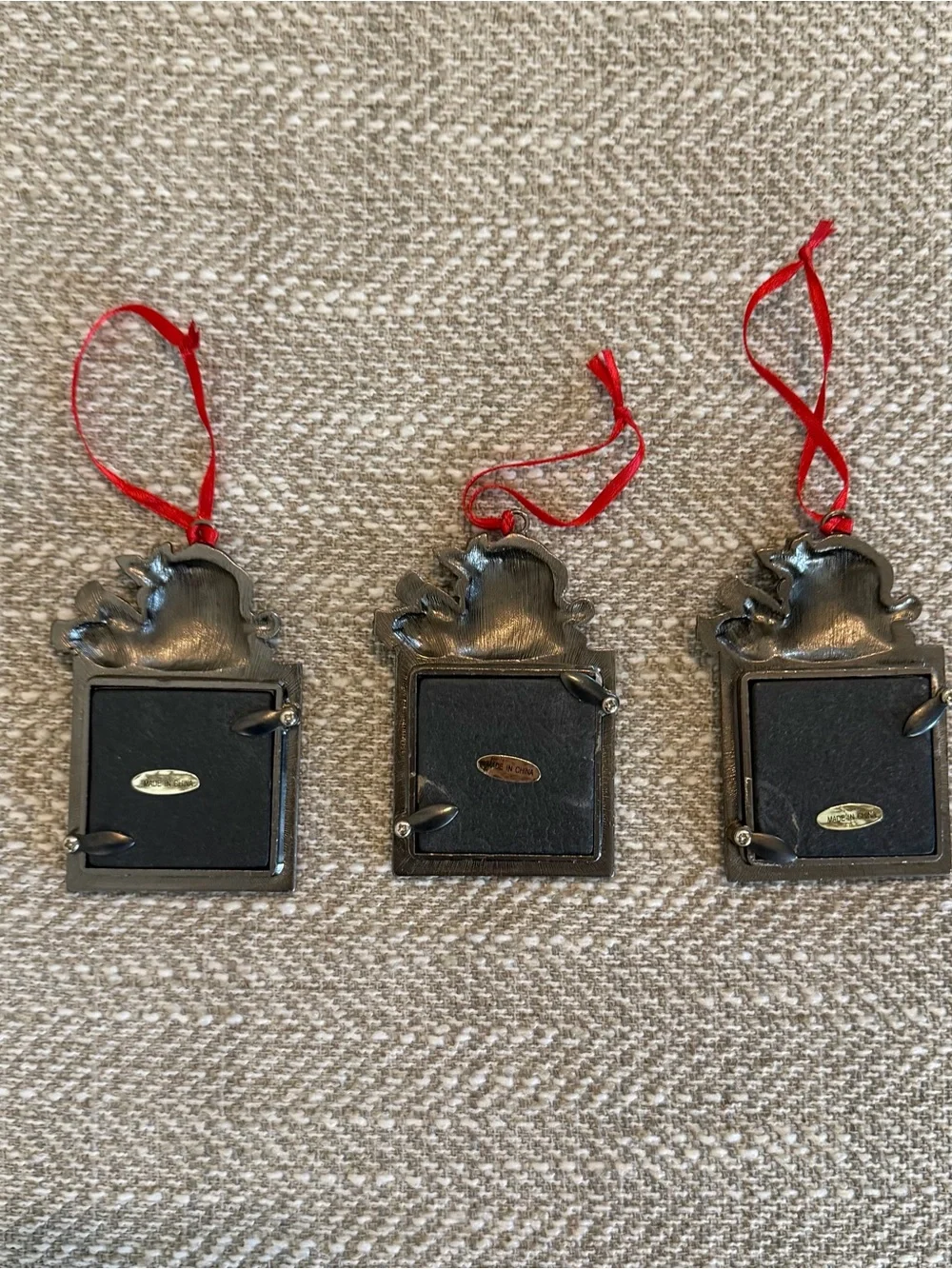 St. Nicholas Square Set Of 3 Square Snowman Photo Frames Christmas Ornaments